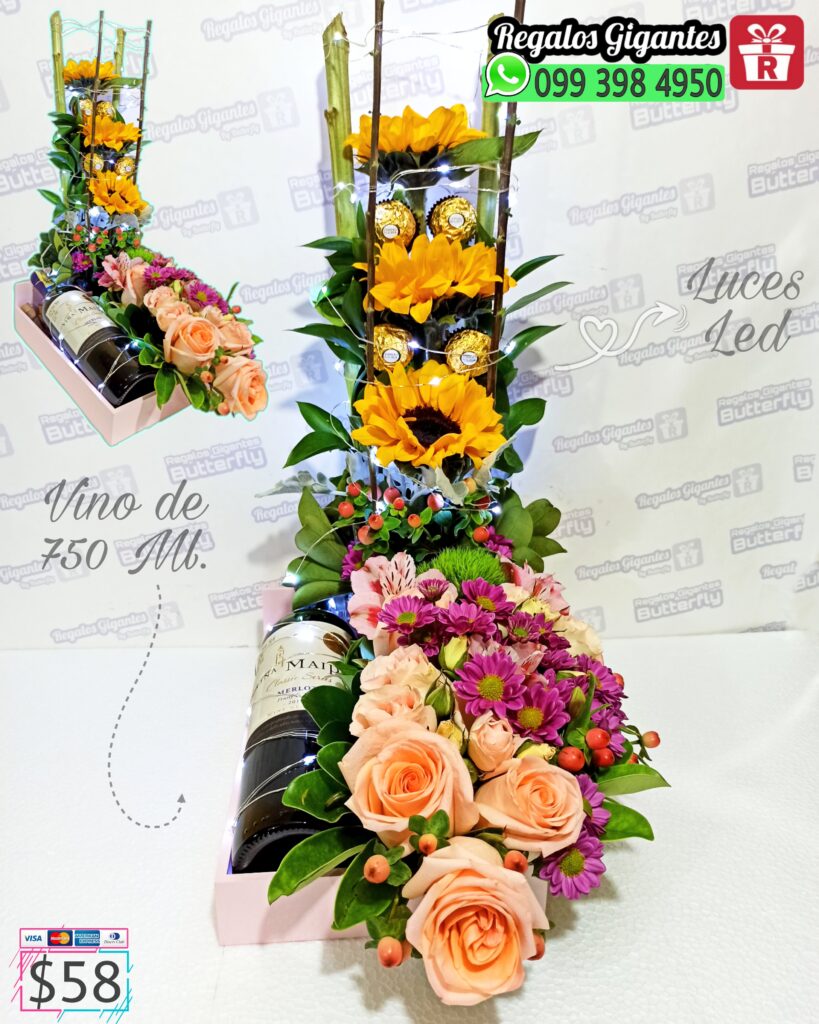 Arreglos florales con luces led