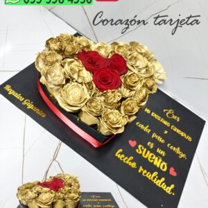 Arreglo floral-corazón tipo tarjeta